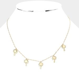 Palm tree gold chain necklace